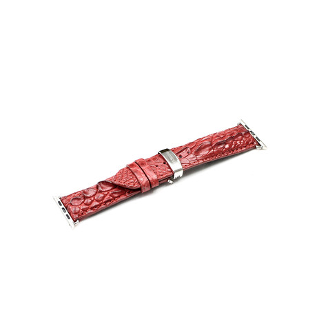 Genuine Crocodile Apple Watch Strap // Red (38mm Strap Length)
