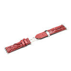Genuine Crocodile Apple Watch Strap // Red (38mm Strap Length)
