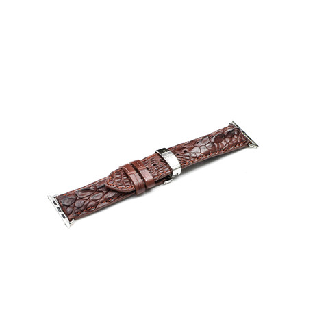 Genuine Crocodile Apple Watch Strap // Brown (38mm Strap Length)