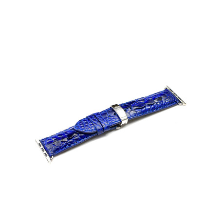 Genuine Crocodile Apple Watch Strap // Bright Blue