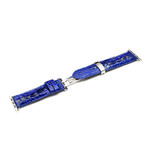 Genuine Crocodile Apple Watch Strap // Bright Blue