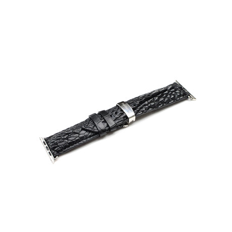 MintApple // Genuine Crocodile Apple Watch Strap // Black (38mm Strap Length)