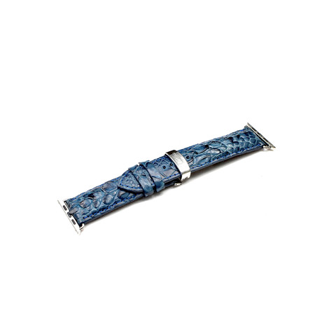 Genuine Crocodile Apple Watch Strap // Navy Blue (38mm Strap Length)