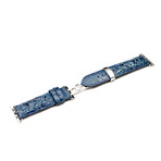 Genuine Crocodile Apple Watch Strap // Navy Blue (38mm Strap Length)