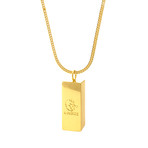 Gold Bar Brick Necklace