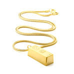 Gold Bar Brick Necklace