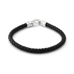 Hook Leather Bracelet // Silver