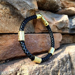 Hook Leather Bracelet // Gold