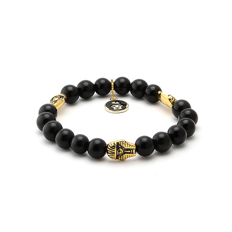 Onyx Bead Pharaoh Bracelet