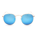 Unisex Madrid Sunglasses // Gold (Blue Mirror Lens)