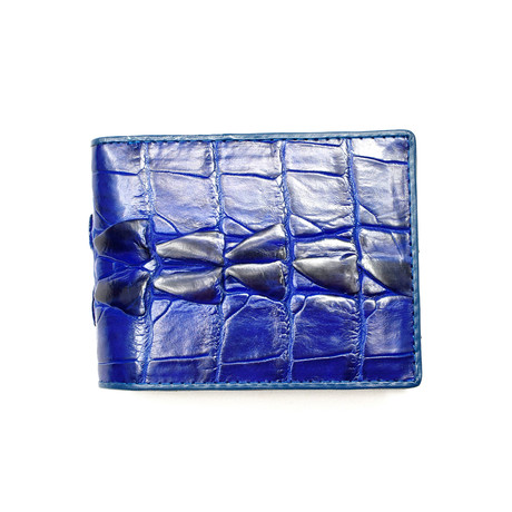 Genuine Crocodile Mens Wallet // Bright Blue