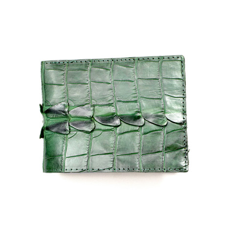 Genuine Crocodile Mens Wallet // Green