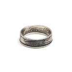 Silver Quarter Coin Ring // New York (Size 5)
