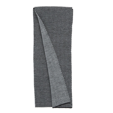 Herringbone Scarf // Black + Grey