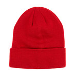 Frosty Knit Cuff Beanie // Red