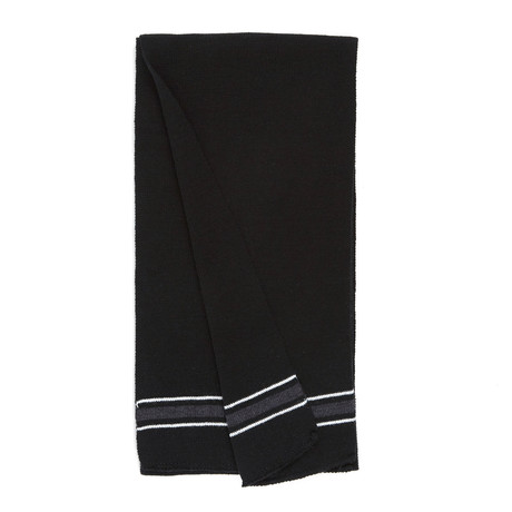 Orbit Scarf // Black + Charcoal Stripe + White Stripe