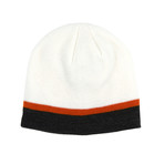 Icebox Beanie // White + Orange + Black