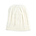 Sash Cable Knit Beanie // White