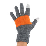 Memoir Striped Texting Glove // Heather + Cool Grey + Orange