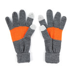 Memoir Striped Texting Glove // Heather + Cool Grey + Orange