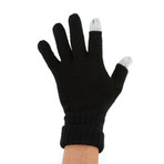 Memoir Striped Texting Glove // Black + Cool Grey