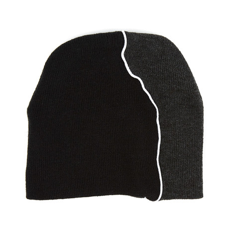 Twisted Beanie // Black + Grey + White