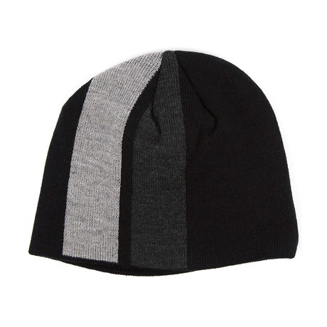 Tonal Stripe Beanie // Black + Charcoal