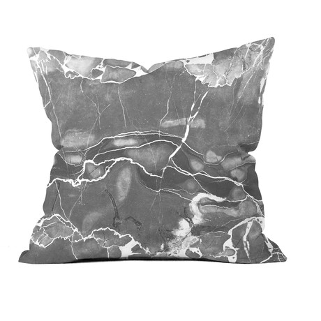 Grey Marble Throw Pillow (18" x 18")