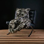 Lux Throw // Faux Brandy Fox // Slate