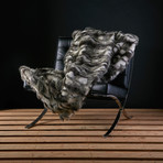 Lux Throw // Faux Brandy Fox // Slate