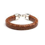 Brown Snakeskin Leather Bracelet (6")