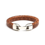 Brown Snakeskin Leather Bracelet (6")