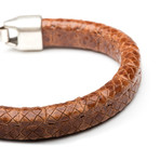 Brown Snakeskin Leather Bracelet (6")