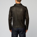 Leather Biker Jacket // Black (M)