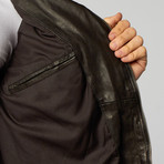 Leather Biker Jacket // Black (M)