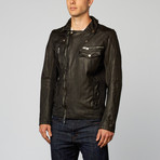 Leather Biker Jacket // Black (M)