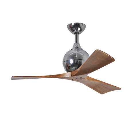 Irene-3 // 42" Ceiling Fan // Walnut Blades (Polished Chrome Base)