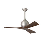 Irene-3 // 42" Ceiling Fan // Walnut Blades (Polished Chrome Base)