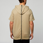 Light Weight Back Zip Hoodie // Khaki (XS)