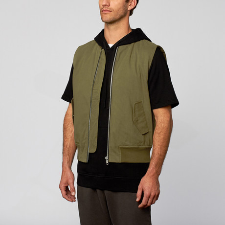 Bare + Jaded // Sleeveless Bomber // Olive (XL)