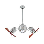 Acqua // Ceiling Fan + Light Kit // Textured Bronze Base (Polished Chrome)