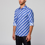 Modern Fit Button-Up Shirt // Abstract Stripe Royal (2XL)