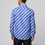 Modern Fit Button-Up Shirt // Abstract Stripe Royal (2XL)