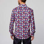 Modern Fit Button-Up Shirt // Triangle Royal (3XL)