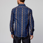 Modern Fit Button-Up Shirt // Ombre Stripe Royal (2XL)