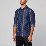 Modern Fit Button-Up Shirt // Ombre Stripe Royal (2XL)