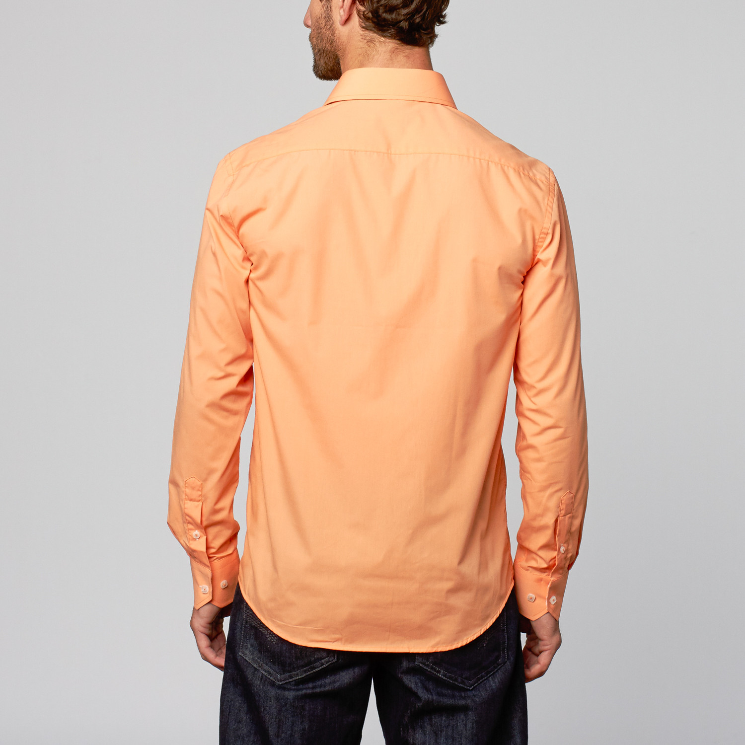 Modern Fit Button-Up Shirt // Light Orange (S) - Rosso Milano - Touch ...