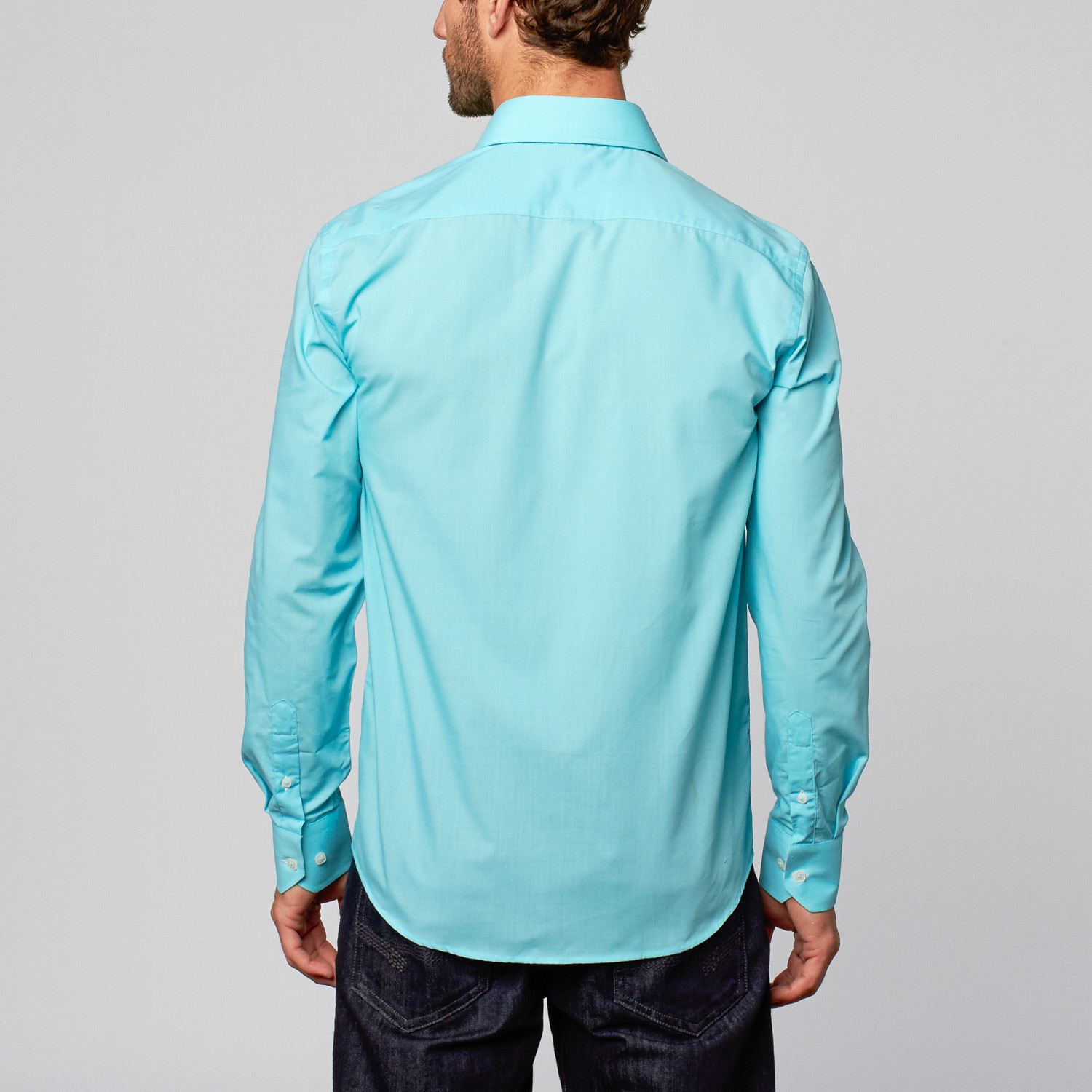 Modern Fit Button-Up Shirt // True Turquoise (S) - Rosso Milano - Touch ...