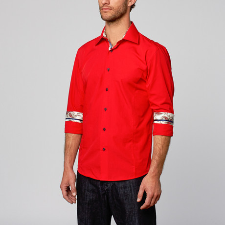 Modern Fit Button-Up Shirt // Chili Red (S)