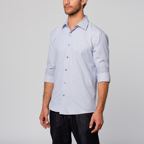 Modern Fit Button-Up Shirt + Contrast Collar // Navy (S)